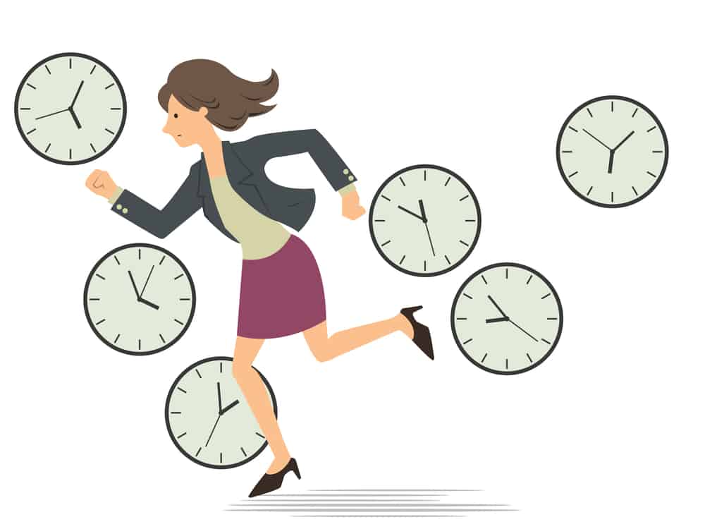 Woman stressed by time stressed by time